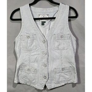 Ralph Lauren Jeans Co MCMLXVII Womens SMALL Hickory Stripe Denim Vest Railroad